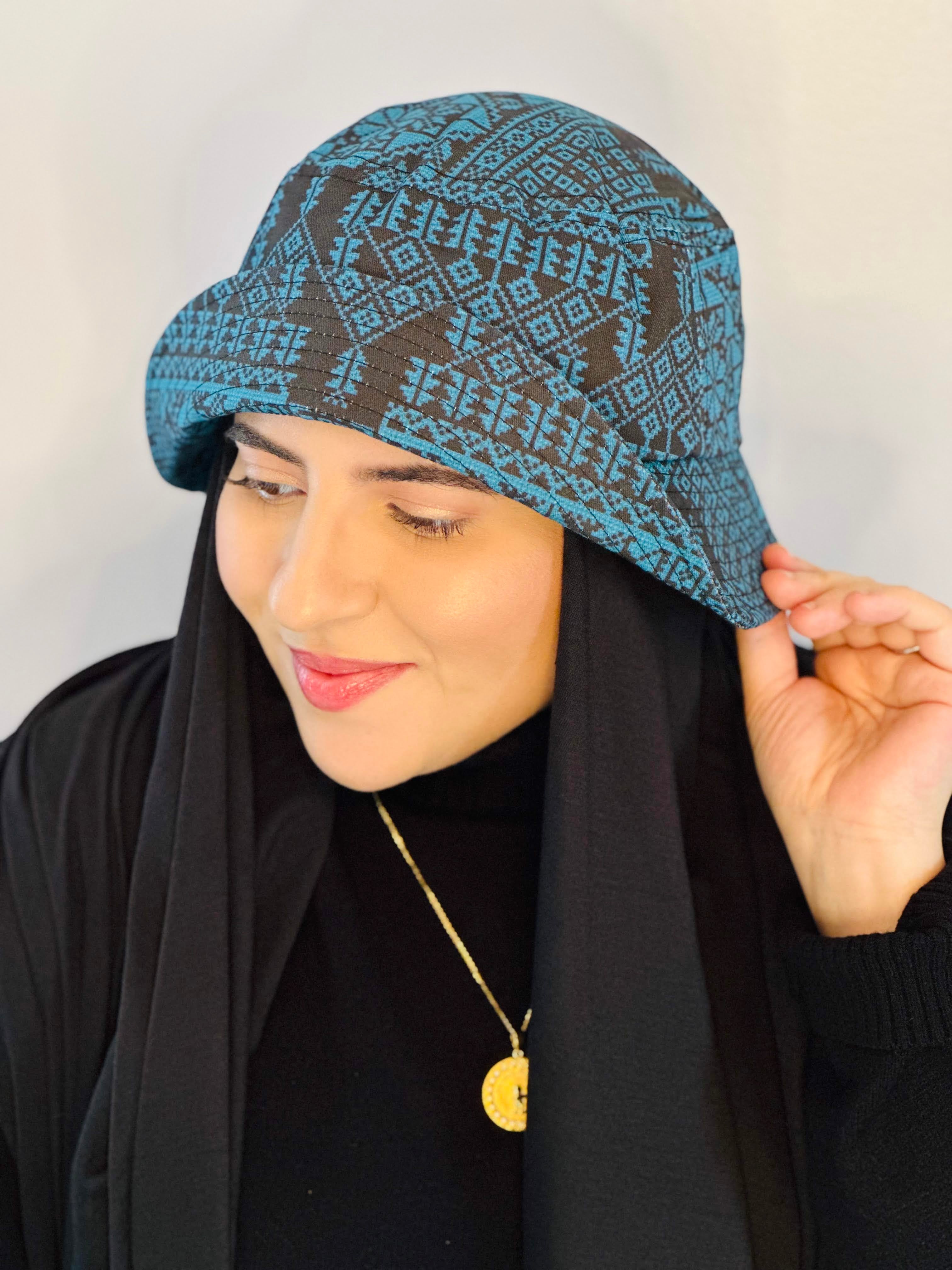 Palestina Road of Stars | Blue/Black | Bucket Hat Hijab