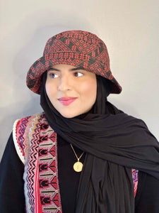 Palestina Road of Stars | Red/Black | Bucket Hat Hijab