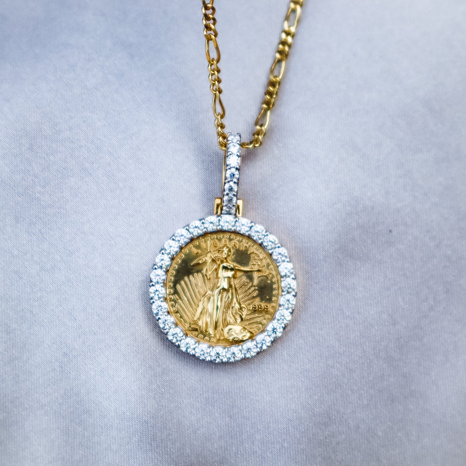 Lady Liberty Necklace | 18K Gold Vermeil | Moissanite Diamond