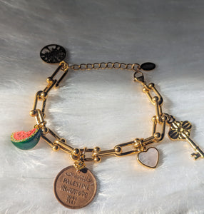 Essence of Palestine Charm Bracelet - Rare 1941 Coin