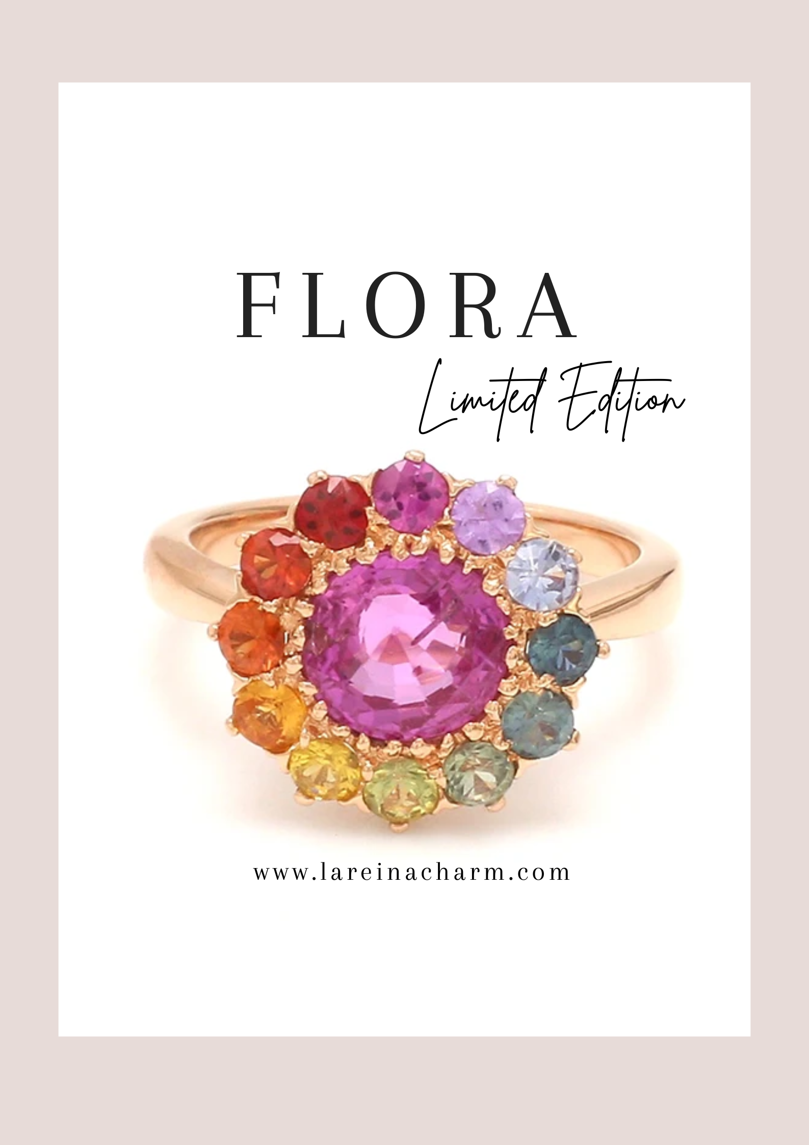 Flora Ring | 4.53 ct Genuine Lab Created Rainbow Sapphire | Sustainable Jewelry