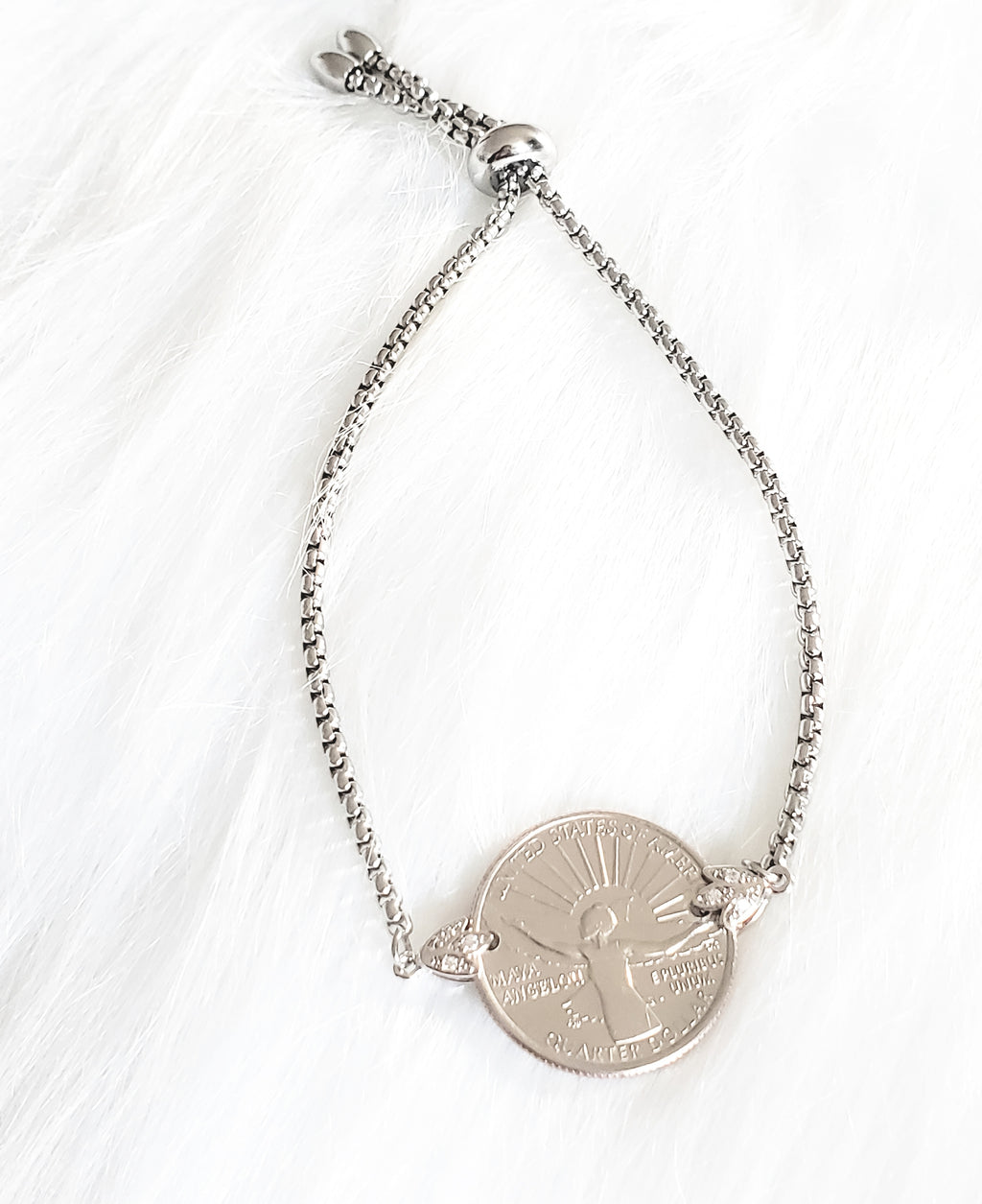 Maya Angelou Coin_Bracelet_Silver