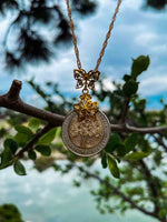 Load image into Gallery viewer, Colombia Coin Butterfly Charm Necklace
