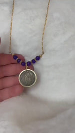 Load and play video in Gallery viewer, Rare 1896 Swiss Helvetia Coin and Jade Beads Necklace
