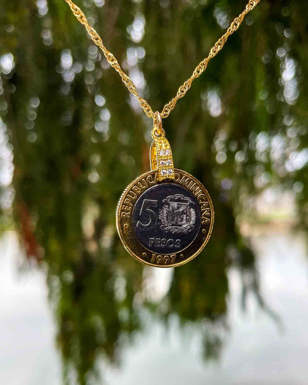 Dominican Republic Coin Necklace