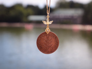 Rare 1942 Palestine Coin | Leaf Charm Necklace