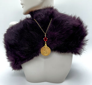 Cleopatra Egyptian Coin and Pear Charm Necklace