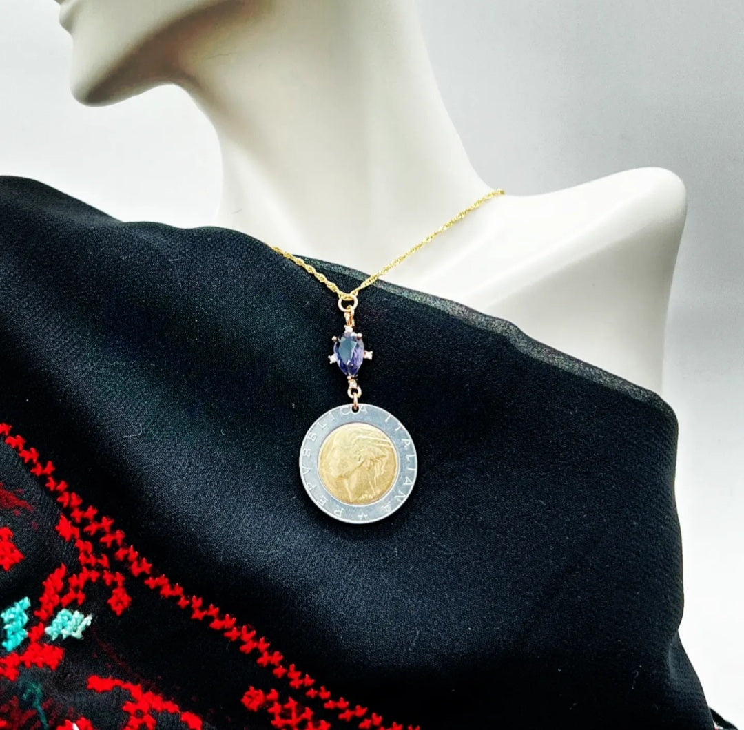 Genuine Italian Lira Coin Necklace