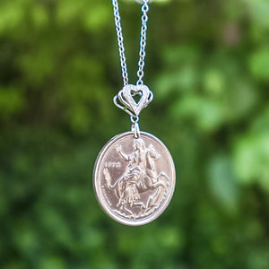 Moon Goddess Greek Coin Necklace