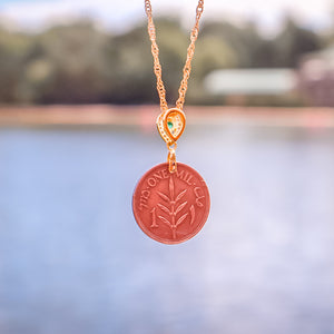 Rare 1941 Palestine Coin | Green Charm Necklace